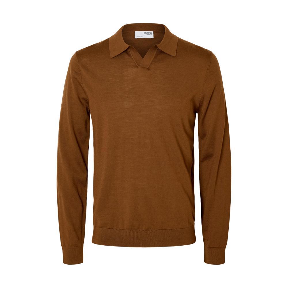 Selected Homm Merino Wool Open Polo Shirt